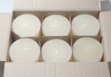 Posten 508: 1-B-Ware, 6 x Rustik-Kerzen 10 x 10 cm Ø, creme