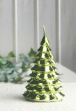 Motivkerze "Tannenbaum, Metallic-Effekt", klein, grün