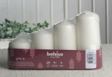 Bolsius-Stumpenkerzen-Advents-Set, 4er Packung, Weiß