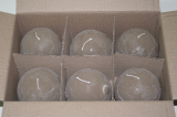 Posten 507: 1-B-Ware, 6 x Rustik-Kugelkerze 10 cm Ø, sand