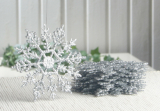 Anhänger "Schneeflocke Silber", Glitzer, Ø 10 cm, 12er Pack