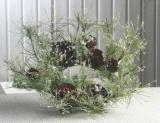 Kerzenkranz "Tanne + Zapfen + Schnee", ca. 25 cm Ø
