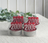 4er-Pack Dekokerze / Teelicht "2006"