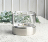 Teelichthalter/Windlicht, 2tlg., silber