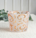 Teelichthalter "Ornamente", gelb