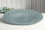 Glas-Teller "Wellen", silber, ca. 22 cm Ø