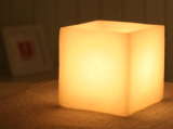 1-B-Ware!!! Wachswindlicht, viereckig, 10 x 10 x 10 cm, creme / champagner