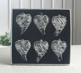 6er-Pack Dekoanhänger "Herzen", Acryglas + Draht