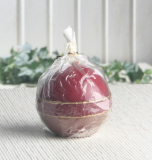 Eika-Kugelkerze "Bordüre", 7 cm Ø, bordeaux/gold