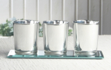 1-B-Ware!!! 3er-Set Teelichthalter mit Spiegel-Tablett "Mirror"