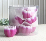 1-B-Ware!!! 12er-Pack Schwimmkerzen "Seerose" mit Duft, Aubergine