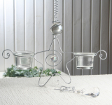Hängedeko "Stern" mit 2 Kerzengläsern, SILBER/KLAR