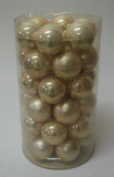 Posten 713: 1-B-Ware, Glaskugeln, 36er-Dose, ca. 4,8-5 cm Ø, champagner