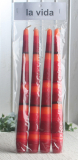 4er-Pack SPITZkerze "Paso", ca. 24 x 2,2 cm Ø, orange-rot-bordeaux-mocca