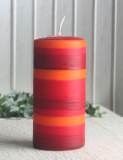 Stumpenkerze "Paso", ca. 15 x 7 cm Ø, orange-rot-bordeaux-mocca
