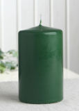 Stumpenkerze 10 x 6 cm Ø, Jägergrün-Dunkelgrün