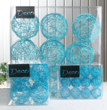 Deko-Drahtbälle 30 mm Ø, 12er-Packung, hellblau-türkis