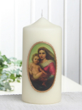 Marienkerze "Madonna", 15 x 7 cm, Rundbild