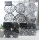 Deko-Drahtbälle 30 mm Ø, 12er-Packung, schwarz