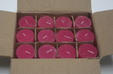 Posten 735: 1-B-Ware, 12 x Rustik-Kerzen 8 x 5 cm Ø, pink