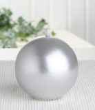 Selbstverlöschende Sicherheits-Kugelkerze 6 cm Ø, Silber