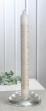 Adventskalender-Stabkerze "Classic", 25 x 2,2 cm Ø, champagner