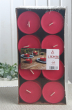 Sparpack: 16x Maxi-Teelichter, rot, in rot-transparenter Hülle