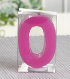 Durchgefärbte Geburtstagskerze / Zahlenkerze "0 - Null"