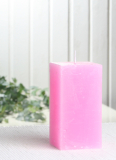 Sparpack: 12x Rustik-Stumpenkerze, viereckig, 10 x 5 x 5 cm Ø, rosa
