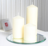 Spiegelfliese, rund, groß, mit Facettenschliff (20,0 cm Ø)