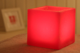 Wachswindlicht, viereckig, 10 x 10 x 10 cm, fuchsia
