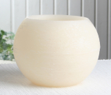 Wachswindlicht, rund, ca. 15 cm Ø, creme / champagner