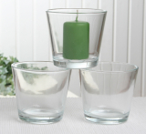 Glaswindlicht "Ledro", 3er-Set, 8 x 9 cm Ø