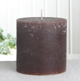 Rustik-Stumpenkerze, 10 x 10 cm Ø, kaffeebraun