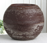 Wachswindlicht, rund, ca. 20 cm Ø, kaffeebraun