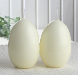 2er-Set Eikerze, mittel, Größe 2, ca. 9 x 6 cm, elfenbein