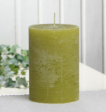 Rustik-Stumpenkerze, 10 x 7 cm Ø, pistaziengrün