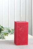 Rustik-Stumpenkerze, viereckig, 10 x 5 x 5 cm Ø, rot