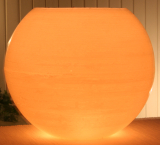 XXL-Wachswindlicht, rund, ca. 40 cm Ø, creme / champagner