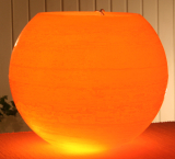 XL-Wachswindlicht, rund, ca. 30 cm Ø, maisgelb