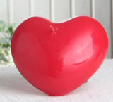 Dekokerze / Formkerze "rotes Herz", groß, im Cello-Beutel