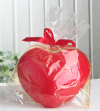 Dekokerze / Formkerze "rotes Herz", groß, im Cello-Beutel