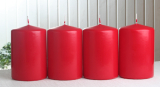 3XL-Stumpenkerzen-Advents-Set, 15x10 cm, 4er-Pack, Rubinrot