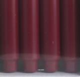 4x Stabkerze mit Zapfenfuß / Punchkerze, 25x3 cm altrot-bordeaux