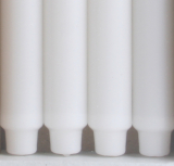 4x Stabkerze mit Zapfenfuß / Punchkerze, 25x3 cm, weiß