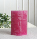 Rustik-Stumpenkerze, 10 x 7 cm Ø, fuchsia