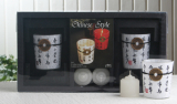 Geschenkset 2 Votivkerzen mit Gläsern "Chinese Style", weiß