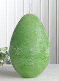 Rustik-Eikerze, durchgefärbt, XL, ca. 16 x 11 cm, apfelgrün