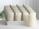 Sparpack: 16x Stumpenkerze 10 x 6 cm Ø, elfenbein