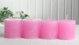 SET: 4x Rustik-Stumpenkerze, 5 x 5 cm Ø, rosa